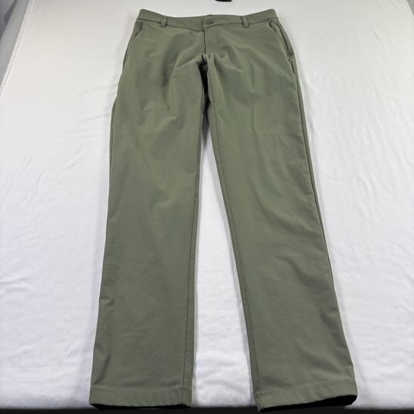 Lululemon ABC Pants Mens Size 32 Green Chino Stretch Performance Golf Preppy - Picture 1 of 13